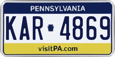 PA license plate KAR4869