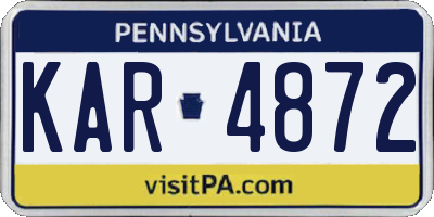 PA license plate KAR4872