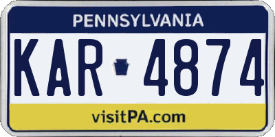 PA license plate KAR4874