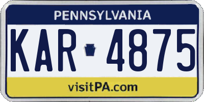 PA license plate KAR4875