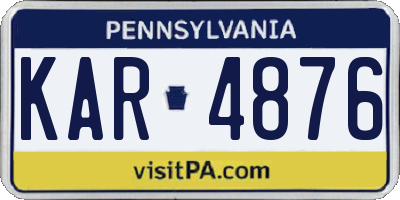 PA license plate KAR4876