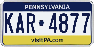PA license plate KAR4877