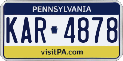 PA license plate KAR4878