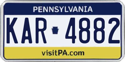 PA license plate KAR4882