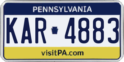 PA license plate KAR4883
