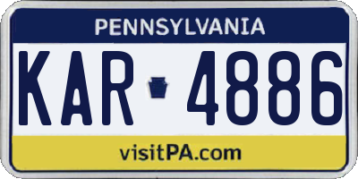 PA license plate KAR4886