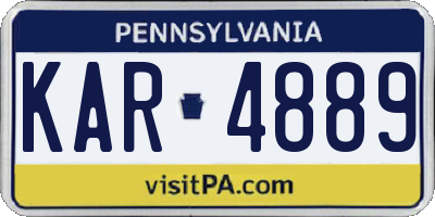 PA license plate KAR4889
