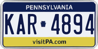 PA license plate KAR4894