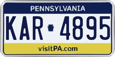 PA license plate KAR4895