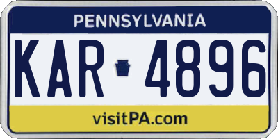 PA license plate KAR4896