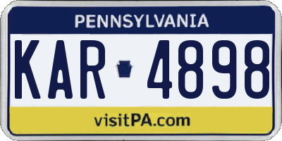PA license plate KAR4898