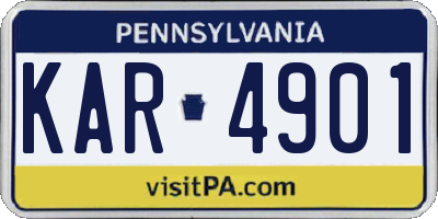 PA license plate KAR4901