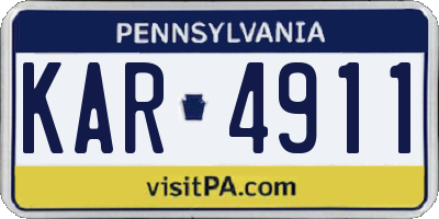 PA license plate KAR4911