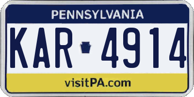 PA license plate KAR4914