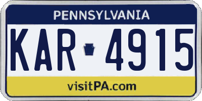 PA license plate KAR4915