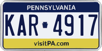 PA license plate KAR4917