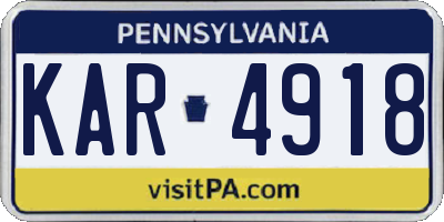 PA license plate KAR4918