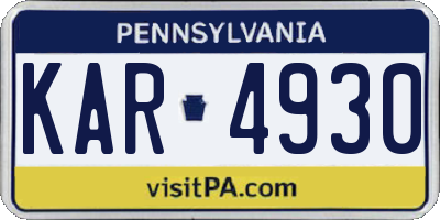 PA license plate KAR4930
