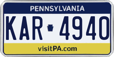 PA license plate KAR4940