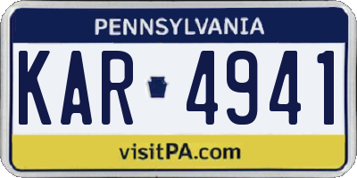 PA license plate KAR4941