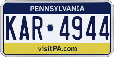 PA license plate KAR4944