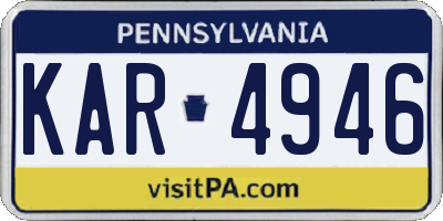 PA license plate KAR4946