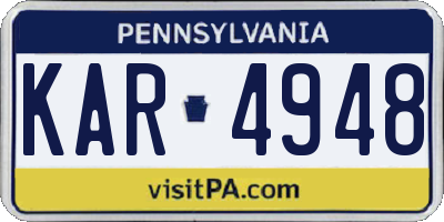 PA license plate KAR4948