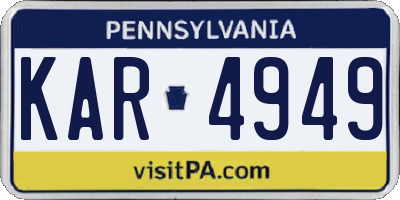 PA license plate KAR4949