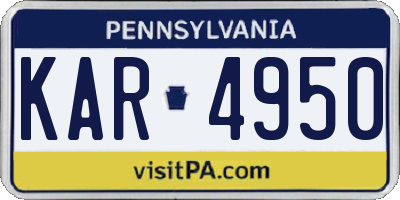 PA license plate KAR4950