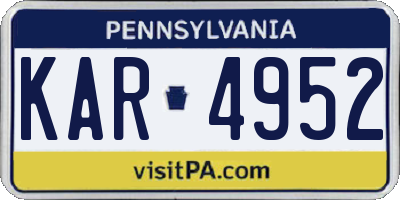 PA license plate KAR4952