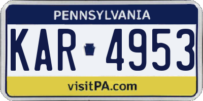 PA license plate KAR4953