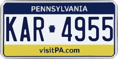 PA license plate KAR4955