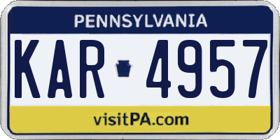 PA license plate KAR4957
