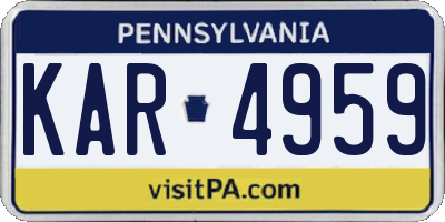 PA license plate KAR4959