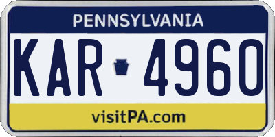 PA license plate KAR4960