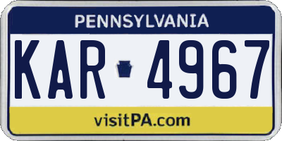 PA license plate KAR4967