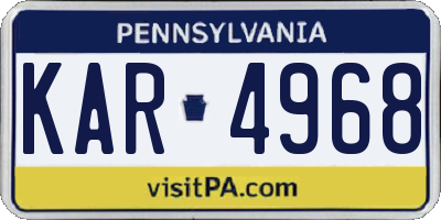 PA license plate KAR4968