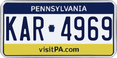 PA license plate KAR4969