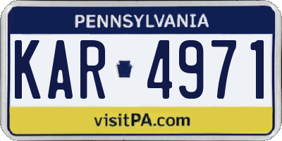 PA license plate KAR4971