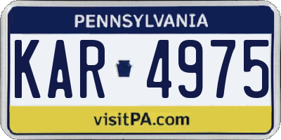 PA license plate KAR4975