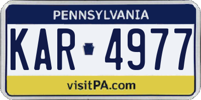 PA license plate KAR4977