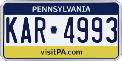 PA license plate KAR4993