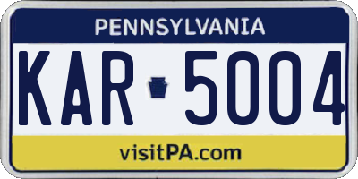 PA license plate KAR5004