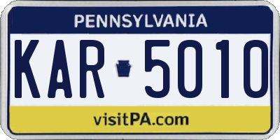 PA license plate KAR5010