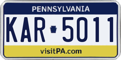 PA license plate KAR5011