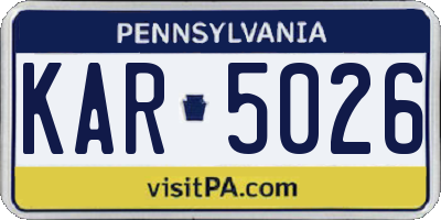 PA license plate KAR5026
