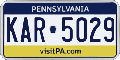 PA license plate KAR5029