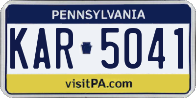 PA license plate KAR5041