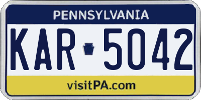 PA license plate KAR5042