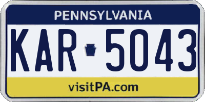 PA license plate KAR5043